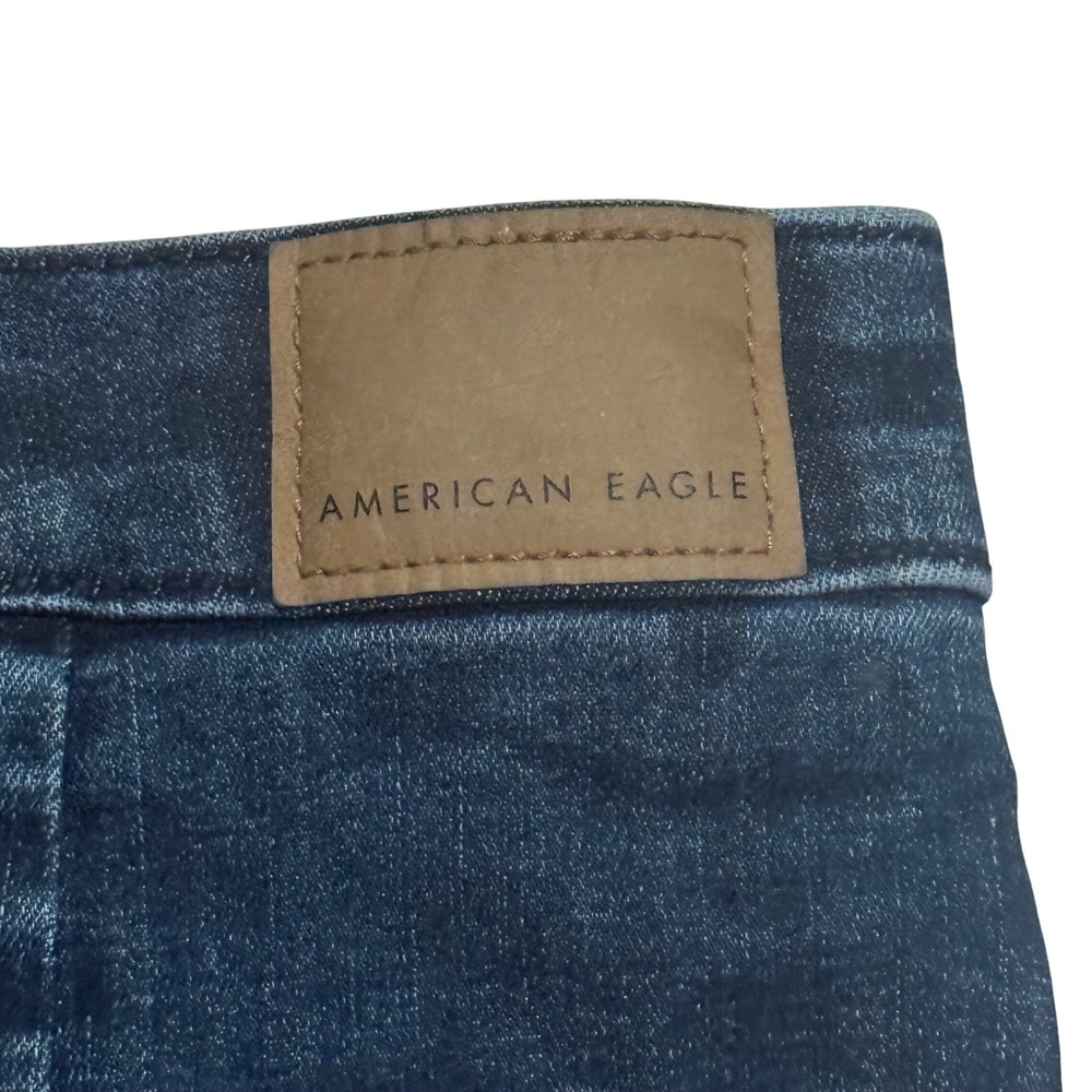 American Eagle High Rise Skort Dark Wash Mini Size 10 - Picture 10 of 10